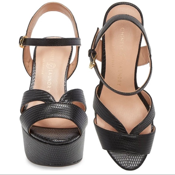 🆕Chinese Laundry Black Daydreamer Platform Sandal - Picture 4 of 5